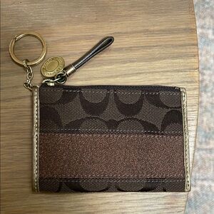 Coach Brown and Gold Wristlet